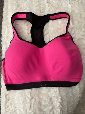 VSX Hot Pink and Black Racerback Support Sports Bra
